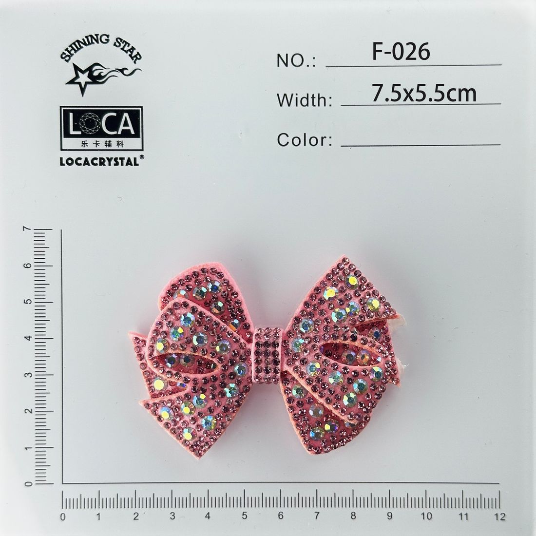 LOCACRYSTAL Diamond Flower F-013 pink daisy rhinestone-paved flower applique